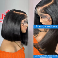 Perruque Bob Naturelle 100% Cheveux Humains, Coupe Droite, avec Fermeture Kim 2*6 et Frontale en Dentelle 13X4, Cheveux Vietnamiens Bruts, pour Femme