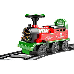 أضواء وأصوات كهربائية عتيقة للكريسماس عالية الجودة ، سيارات كبيرة للأطفال ، للقيادة والقيادة على القطار مع المسار - Product Image 3