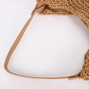 Sac à bandoulière haut de gamme pour femme en corde de papier tressée avec fermeture éclair et sangle unique, en polyester, idéal pour les vacances en bord de mer Tanjing - Product Image 2