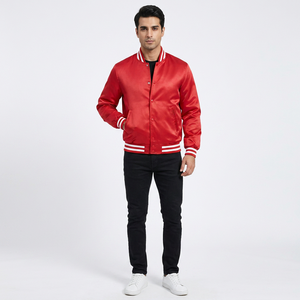 Custom New <b>Men's</b> <b>Baseball</b> Letterman Varsity Satin <b>Jacket</b> with Stand Collar Front Logo 100% Cotton Breathable Winter Outwear - Product Image 1