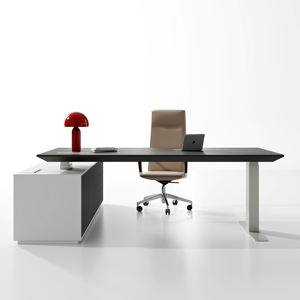 Escritorio en Forma de L con Altura Ajustable y Cajones, Escritorio Ejecutivo Ajustable - Product Image 1