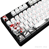 Custom PBT OEM Profile Keycaps Plum Blossom OEM Profile Keycaps 68/71/110 keys For 61/64/68/108 Mechanical Keyboard