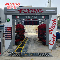 FLYING Máquina de Lavado de Coches Comercial Totalmente Automática con Túnel de Transporte de Placa Plana Única Eléctrico, de Acero Inoxidable, para Uso en Gasolineras