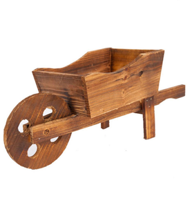 Jardinière <span class=keywords><strong>en</strong></span> <span class=keywords><strong>bois</strong></span> naturel rustique pour l'extérieur, pot à fleurs <span class=keywords><strong>en</strong></span> forme <span class=keywords><strong>de</strong></span> <span class=keywords><strong>brouette</strong></span>, pot <span class=keywords><strong>de</strong></span> plante décoratif multifonctionnel - Product Image 4