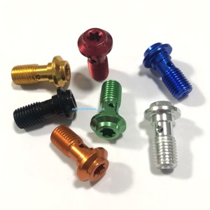 Pinza de freno para motocicleta, tornillo Banjo M10 * 1, M10 * 1,25, 3/8-24unf, montaje de línea de manguera de freno de cabeza redonda de un solo orificio de aluminio - Product Image 4