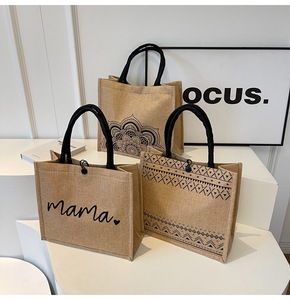 2025 Có Thể Gập Lại Tái Sử Dụng Mua Sắm Với In Logo Bông Tùy Chỉnh Sinh Thái Thân Thiện Với Sản Phẩm Vai Cho Phụ Nữ Vải Đay Tote Túi - Product Image 2