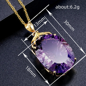 Collana con ciondolo a forma di uovo ovale per donna, gioielli eleganti e alla moda - Product Image 4