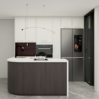 Meubles de cuisine en acier inoxydable de haute qualité, ensembles complets tout-en-un, meubles de rangement gain de place pour villa
