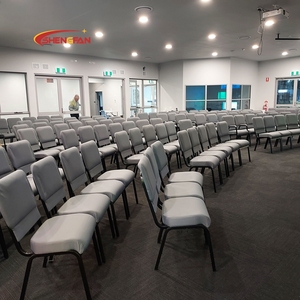 Bán buôn đệm cao trở lại Nhà thờ ghế Chaise D eglise đứng tipup kim loại Interlock âm nhạc hội trường GRIS fonce Nhà thờ ghế - Product Image 5