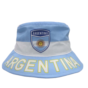 Nouveau style Chapeau bob de pêche en toile rayée 100% coton, imprimé drapeau argentin, promotion économique, vente en gros, OEM - Product Image 1