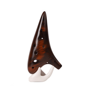 Ocarina de 12 orificios de paja ahumada al por mayor, instrumento de viento étnico tradicional, tono preciso - Product Image 1