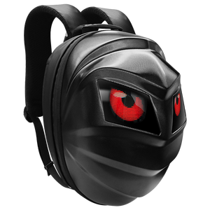 حقيبة ظهر للدراجات النارية بتصميم فارس مع أضواء LED وامضة، مقاومة للماء، بسحاب، تصميم هندسي، تحكم عبر تطبيق الهاتف، هيكل صلب ثلاثي الأبعاد مع إضاءة LED للدراجات - Product Image 1