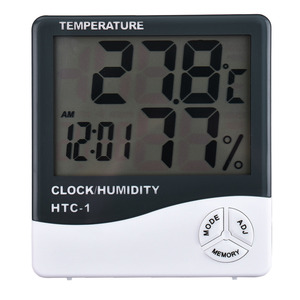 Medidor de humedad y temperatura electrónico LCD, termómetro Digital para habitación interior, higrómetro, estación meteorológica, reloj despertador - Product Image 5