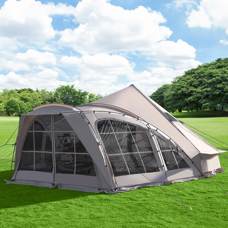 Nuovo dispositivo di glamping per esterni 4m 5m 6m di lusso a cupola campanello in cotone tenda a stella in tela con finestra