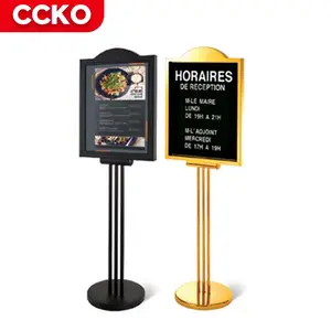 Amerikaans Vintage Goud Draagbaar Restaurant Banket Vergadering Hotel Lobby Trouwbord Stand Welkomstbord Houder Staan Display Rekken