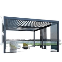 Gazebo bioclimatique électrique inclinable en aluminium XiaMao avec toit à lamelles télécommandées, imperméable, pour terrasse et patio
