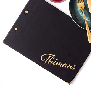 Porte-menu en cuir personnalisé pour restaurants, cafés, bars, design à double pliage avec fixation par vis, couvertures de menu - Product Image 1