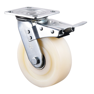 Rueda Giratoria Industrial de Acero de Alta Resistencia VIMA, Blanca, de 6 y 8 Pulgadas, sin Bloqueo, con Placa Fija de PA - Product Image 3