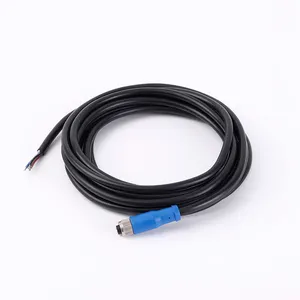 Konektor sensor otomatis kabel M8 kabel sensor otomatis 3pin jantan ke panjang lurus terbuka 3m 5m 10m 20m 30m