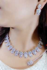 เครื่องประดับแฟชั่นสำหรับเจ้าสาวสร้อยคอเพชร CZ ดีไซน์พรีเมี่ยมสินค้าจำนวนมากทำด้วยมือ - Product Image 4