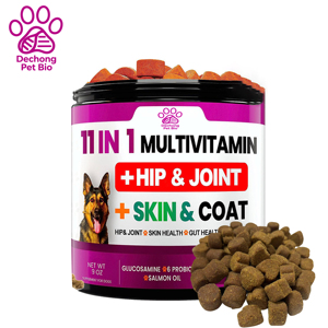11 En 1 Multivitamínico para perros masticable con glucosamina Suplementos de vitaminas para perros Condroitina para mascotas Soporte de cadera y articulaciones Salud Inmune - Product Image 1