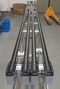 Automatic Adjustable Speed Chain Stainless Steel Pallet Conveyor for Battery Sorting Lithium Energy Storage High Capacity - Product Image 3