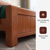 Vente directe usine – Lit de rangement en chêne massif couleur bois naturel, design moderne, durable, taille double, écologique, qualité FAS, trois couches