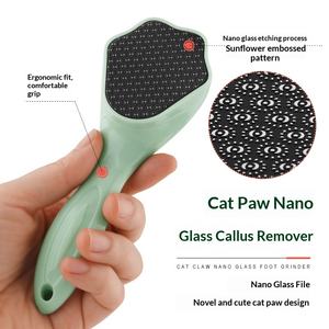 Lime <span class=keywords><strong>à</strong></span> pieds <span class=keywords><strong>en</strong></span> <span class=keywords><strong>verre</strong></span> nano <span class=keywords><strong>à</strong></span> griffes de chat, manche <span class=keywords><strong>en</strong></span> <span class=keywords><strong>plastique</strong></span>, exfoliante pour peaux mortes et callosités, pierre <span class=keywords><strong>à</strong></span> poncer pour les pieds, livraison gratuite - Product Image 2
