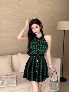 <span class=keywords><strong>Abito</strong></span> estivo senza maniche da donna con scollo all'americana aderente a righe a pieghe <span class=keywords><strong>abito</strong></span> corto per festa Casual prendisole taglia libera - Product Image 3