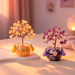 Wholesale Handmade Copper Wire Wrapped Natural Crystal <b>Tree</b> Amethyst Money <b>Tree</b> for Home Decoration - Product Image 3