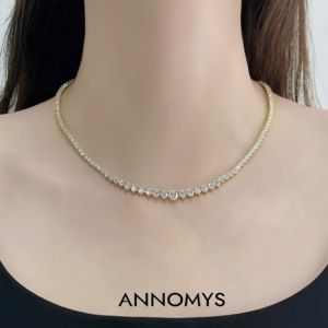925 argent Sterling Moissanite Tennis collier pour femmes éblouissant diamant <span class=keywords><strong>coupe</strong></span> chaîne luxe cadeau bijoux en gros de haute qualité - Product Image 6
