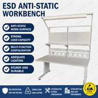 Table de travail antistatique ESD robuste en acier inoxydable pour usine, atelier scolaire, mobilier commercial, panneau métallique
