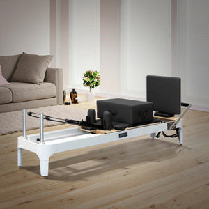 La Mejor Máquina de Pilates Reformer con Barra Ajustable para Pies, Color Blanco y Negro Personalizable, Reformer de Aluminio para Estudio - Product Image 3