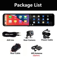 Caméra de tableau de bord 4K double canal 12 pouces avec écran tactile, enregistreur de conduite DVR pour voiture avec moniteur de stationnement, capteur G et enregistrement en boucle
