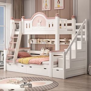 Litera Moderna de Madera Tamaño Queen Color Rosa Estilo Princesa para Niñas con Almacenamiento, Mueble Duradero para Dormitorio, para Escuelas, Hoteles y Villas - Product Image 3