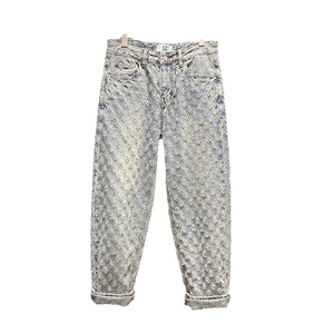 Pantalones Largos de Mezclilla Tejida para Hombre, Estilo Retro Jacquard con Pequeños Rasgaditos, de Pierna Recta, Tendencia de Verano, Marca de Moda Urbana, Exportación Transfronteriza - Product Image 5