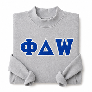 Sudadera Personalizada con Letras Griegas en Chenille y Aplique de Tela con Tres Letras para Fraternidades y Hermandades - Product Image 1