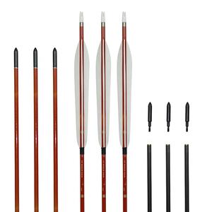 Alibow-flechas de carbono puro para tiro con arco, accesorios de plumas de pavo para caza al aire libre, 35 pulgadas, 8 pulgadas, se puede personalizar - Product Image 4