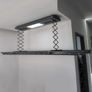 Estante de secado de ropa eléctrico inteligente, ajuste de altura de extensión automática, modo de iluminación, estante de secado de ropa al aire para desinfectar - Product Image 5