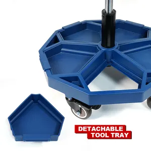 Taburete enrollable Taburete para detalles de automóviles con ruedas Taburete de taller Organizador de garaje Bandeja de almacenamiento de herramientas
