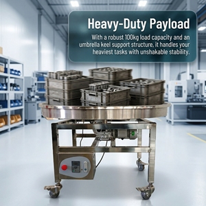 Bandeja Giratoria de Acero Inoxidable <span class=keywords><strong>para</strong></span> <span class=keywords><strong>Mesa</strong></span> de Colección, Diseño Antideslizante <span class=keywords><strong>para</strong></span> Servir Alimentos y Organización de Líneas de Producción de Empaque - Product Image 3