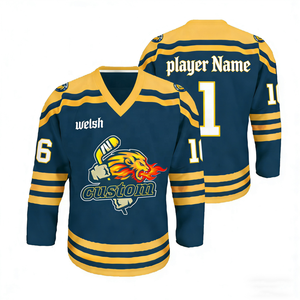 Maglia da <span class=keywords><strong>Hockey</strong></span> con Numero Ricamato, Stampa in Sublimazione, Abbigliamento per <span class=keywords><strong>Hockey</strong></span> su Ghiaccio con Design Personalizzato - Product Image 5