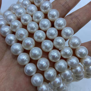 גודל גדול 10-11mm לבן עגול נחמד ברק מים מתוקים מתורבת פנינה אמיתית גדיל עבור פנינה יפה שרשרת - Product Image 2