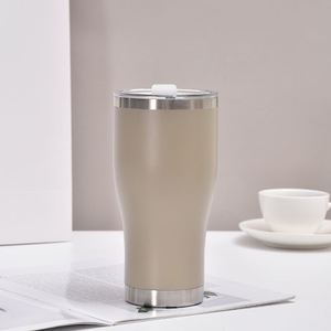 20oz Curved Tumbler <b>Double</b> <b>Wall</b> Vacuum Insulated Stainless Steel Mug Gradient Powder Coated with 2in1 Lid - Product Image 4