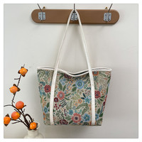 BETTY LUORI 2025 Nouveau Sac Fourre-Tout en Toile Grande Capacité Tendance à Bandoulière Unique pour Femme, Décontracté, Polyvalent, Ethnique, avec Fermeture Éclair