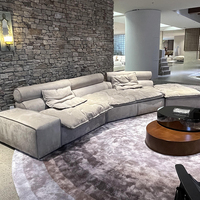 Canapé modulaire surdimensionné de design italien, revêtement en chenille, canapé nuage, assise profonde pour salon, villa, hôtel, salle de séjour