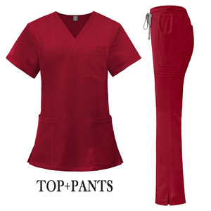 Ensembles d'uniformes personnalisés pour femmes, uniformes de médecin, d'hôpital, de spa, de salon, ensembles de blouses d'allaitement extensibles - Product Image 6