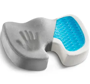 Cojín de asiento de silla de oficina de Gel, cojín de coxis de espuma viscoelástica antideslizante para dolor de coxis, cojín de asiento de coche de refrigeración Universal