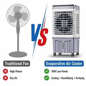 Refroidisseur d'<span class=keywords><strong>air</strong></span> évaporatif FJ-820DLR 25L avec télécommande, oscillation grand angle 4500 CMH, ventilateur de refroidissement à 3 vitesses pour usage commercial - Product Image 4