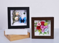 Cadre de présentation en bois naturel 6x6 8x8 9x9 pouces 3 cm de profondeur avec verre
